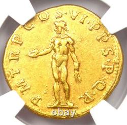 Roman Trajan Av Aureus Gold Coin 98-117 Ad Certifié Ngc Choice Vf Rare
