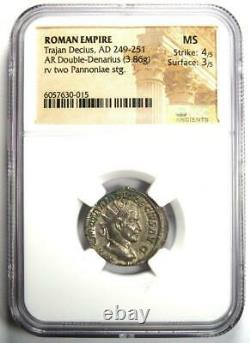 Roman Trajan Decius Ar Double Denarius Coin 249-251 Ad Ngc Ms (unc)