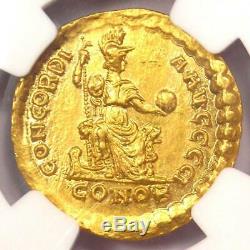 Roman Valentinien II Av Solidus Gold Coin 375-392 Ad Certifié Ngc Au
