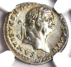 Roman Vespasian Ar Denarius Silver Coin 69-79 Ad Certified Ngc Choice Au