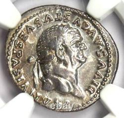 Roman Vespasian Ar Denarius Silver Coin 69-79 Ad Ngc Choix Au 5 Strike
