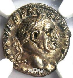 Roman Vespasien Ar Denarius Argent Monnaie 69-79 Certifié Ngc Ua Condition