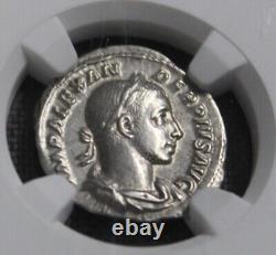 SEVERUS ALEXANDER NGC XF 222 AD Pièce de monnaie romaine ancienne en argent Sol Sun Rare Denier