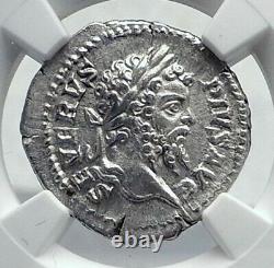 Septimius Severus Authentique Ancien 201ad Argent Roman Coin Victory Ngc I81666