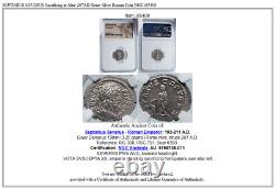 Septimius Severus Sacrifice À L'autel 207ad Rome Argent Roman Coin Ngc I85408