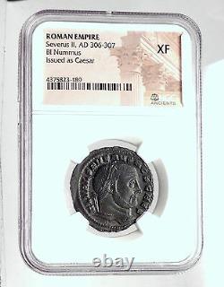 Severus II 306ad Authentic Ancient Roman Coin Carthage Ngc Certifié Xf I59848