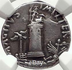 Sextus Pompey Fils De La Grande Authentique Pièce De Monnaie Romaine Sicile Argentée Antique Ngc
