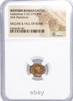 Ten Ancient Roman Bronze Emporer / Ruler Coins Dans Ngc Certified Slabs