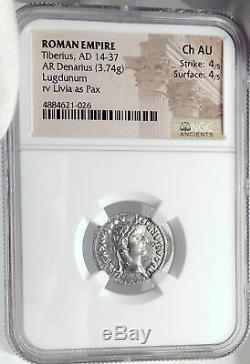 Tiberius 36ad Argent Biblique Romaine Coin Jésus-christ Rendre Caesar Ngc I82350