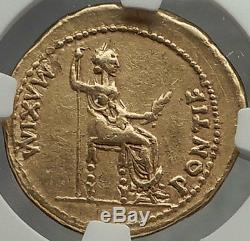 Tiberius Authentique Pièce Antique Aurée Romaine Or 15ad Gold Livia Ngc Certifiée Xf