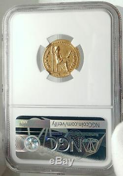 Tiberius Authentique Temps Antique De Jesus ​​15ad Biblical Gold Pièce De Monnaie Aureus Romains Ngc