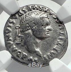 Titus Authentique Ancien 79ad Argent Monnaie Romaine Judaea Capta Captive Ngc I80130