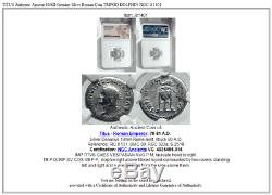 Titus Authentique Ancien 80ad Argent Véritable Roman Coin Trépied Dolphin Ngc I81401