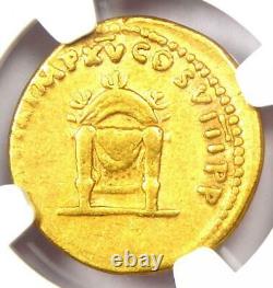 Titus Gold Av Aureus Ancient Roman Coin 79-81 Ad Certifié Ngc Vf Rare