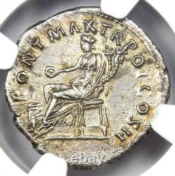 Trajan Ar Denarius Argent Empire Romain Pièce 98-117 Ad Certifié Ngc Choice Au