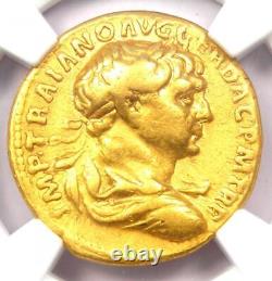 Trajan Av Aureus Gold Roman Coin 98-117 Ad Certifié Ngc Vf Rare