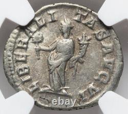 Translate this title in French: Pièce romaine en argent de l'Empire romain AD 193-211, NGC Ch VF Sept. Severus, Rome, HAUTE QUALITÉ.