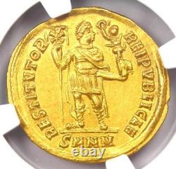 Valens Av Solidus Gold Roman Coin 364-378 Ad Certifié Ngc Choice Au