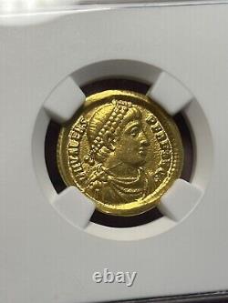 Valens Av Solidus Gold Roman Coin 364-378 Ad Certifié Ngc Choice Vf Graffiti