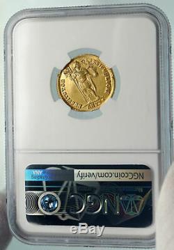 Valens W Christian Chrisme Ancient 366ad Roman Gold Solidus Monnaie Ngc I84774