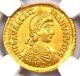 Valentinian Iii Av Solidus Gold Roman Coin 425-455 Ad Certifié Ngc Au