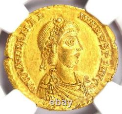 Valentinian III Av Solidus Gold Roman Coin 425-455 Ad Certifié Ngc Choice Au