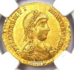 Valentinian III Av Solidus Gold Roman Coin 425-455 Ad Certifié Ngc Choice Au