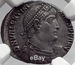 Valentinien I 364ad Authentique Silver Romaine Antique Siliqua Monnaie Ngc Certifié Au