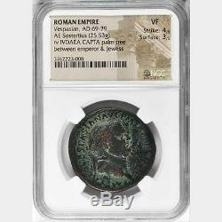 Vespasian 71ad Rome Sestertius Judaea Capta Pièce De Monnaie Romaine Antique Ngc Certified