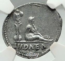 Vespasien 69ad Rome Antique Authentique Judaea Capta Argent Romaine Monnaie Ngc I79640