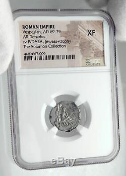 Vespasien 69ad Rome Antique Authentique Judaea Capta Argent Romaine Monnaie Ngc I80693