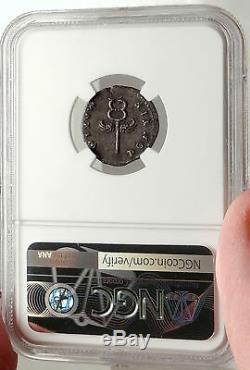 Vespasien 74ad Rome Authentique Antique Argent Monnaie Romaine Argent Dieu Ngc Xf I67617