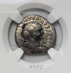 Vespasien Ad 69-79 Empire Romain Ar Denarius Coin Classé Ngc Vg Strike 4/5