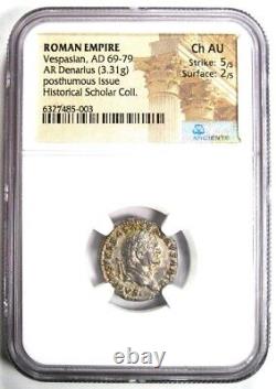 Vespasien Ar Denarius Silver Roman Coin 69-79 Ad Certifié Ngc Choice Au
