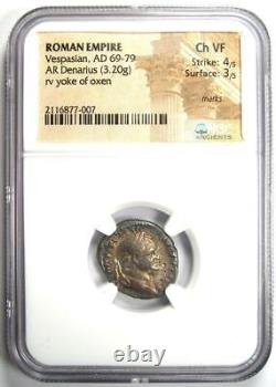 Vespasien Ar Denarius Silver Roman Coin 69-79 Ad. Ngc Choice Vf Rainbow Tone