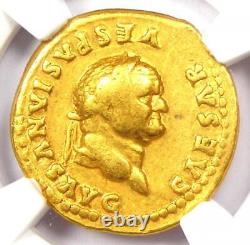 Vespasien Av Aureus Gold Roman Coin 69-79 Ad. Certifié Ngc Choice Fine