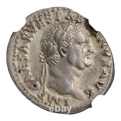 Vespasien Judaea Capta Jewess AR Denarius Pièce d'argent 69-79 apr. J.-C. NGC CH XF LL