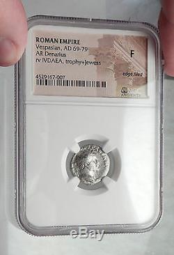 Vespasienne Victoire À La Guerre Des Juifs Judaea Capta Argent Romain Antique Pièce De Monnaie Ngc I61912