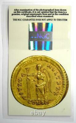 Western Roman Honorius Av Solidus Gold Coin 393-423 Ad Certifié Ngc Choice Vf