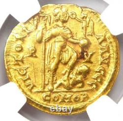 Western Roman Honorius Av Solidus Gold Coin 393-423 Ad Certifié Ngc Xf Rare