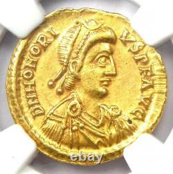 Western Roman Honorius Av Solidus Gold Coin 393-423 Ad Certifié Ngc Xf Rare