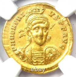 Western Roman Honorius Av Solidus Gold Coin 393-423 Ad Certifié Ngc Xf (ef)