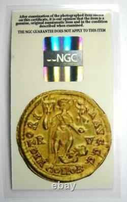 Western Roman Honorius Av Solidus Gold Coin 393-423 Ad Ngc Au (certificat)