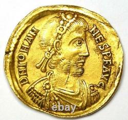 Western Roman Johannes Av Solidus Gold Coin 423-425 Ad Ngc Xf (certificat)