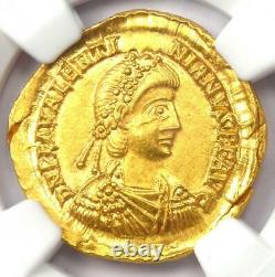 Western Roman Valentinian III Av Solidus Gold Coin 425-455 Ad Ngc Ms (unc)